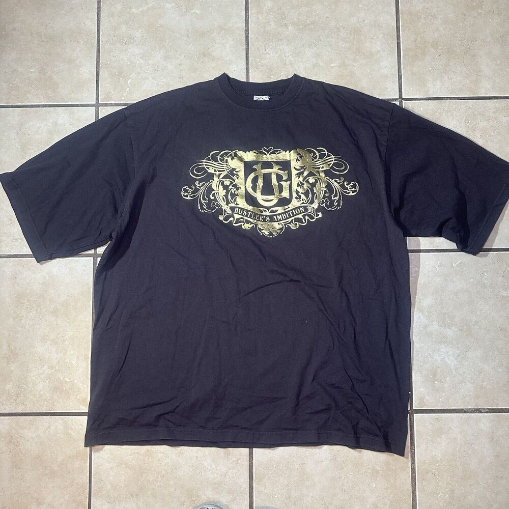 Vintage Y2K G-Unit Hustlers Ambition Brown Graphic Tee Mens 3XL Hip Hop Grunge